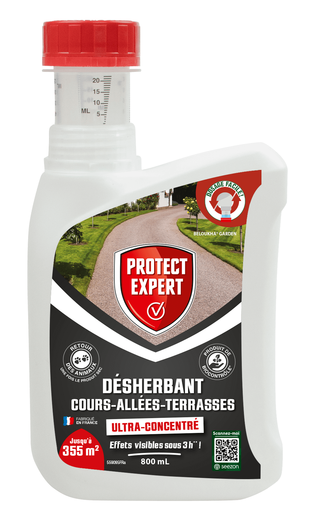 Désherbant Cours, Allées, Terrasses Ultra-Concentré -  800 ml