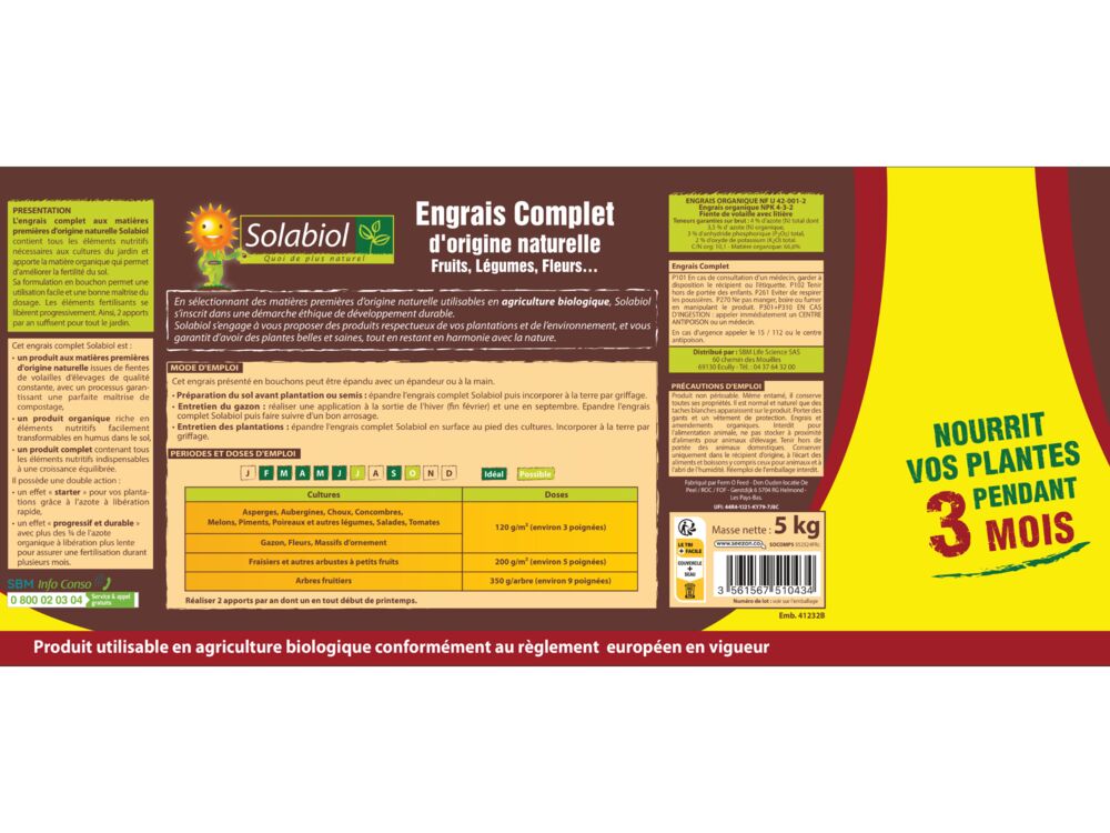 SOCOMP5 engrais complet solabiol