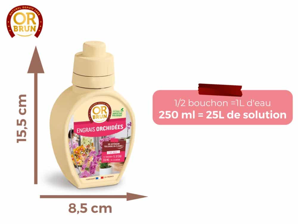 Engrais liquide orchidées or brun