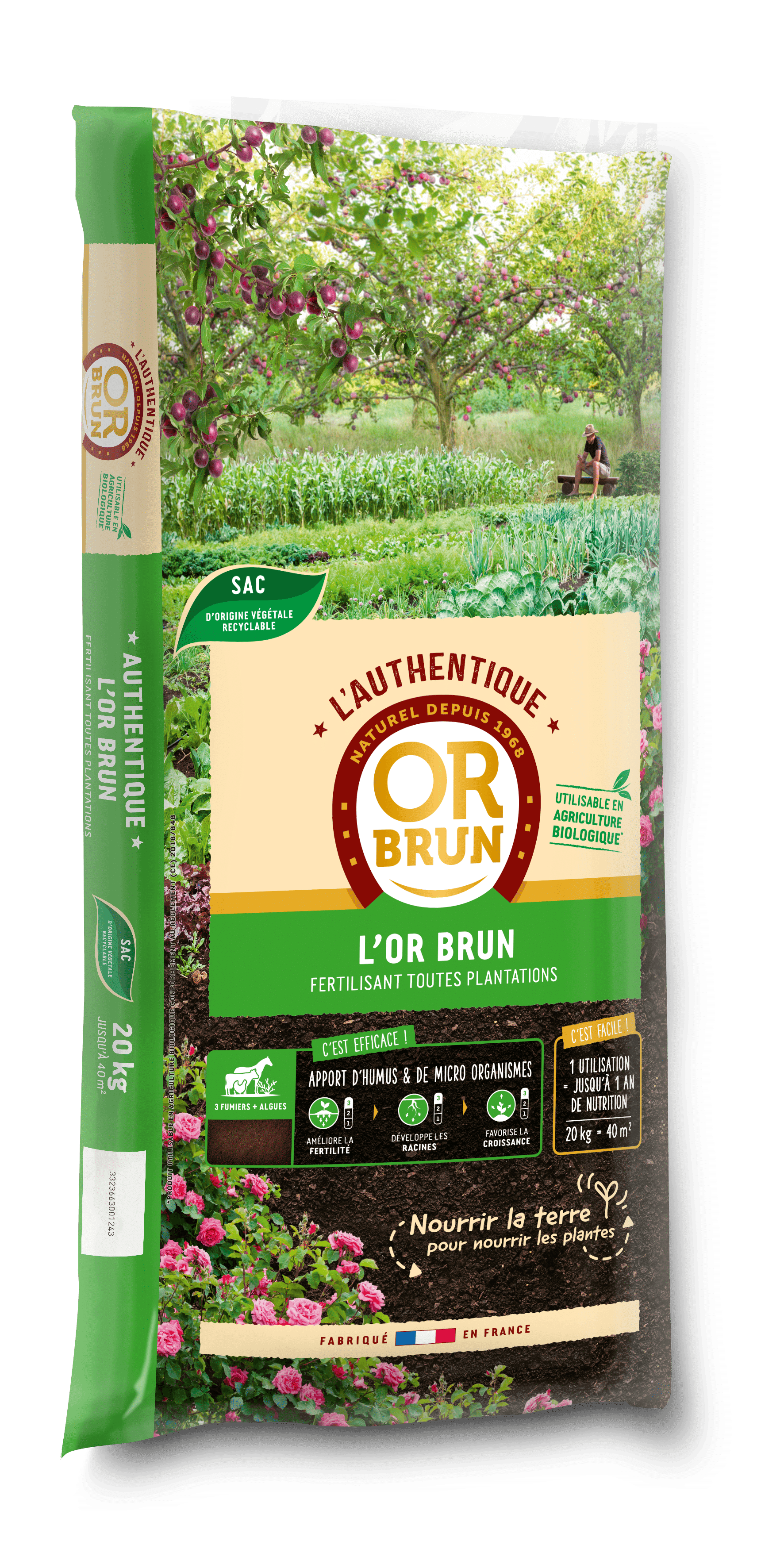Authentique fertilisant d'Or Brun - Authentique fertilisant d'Or Brun 20 kg