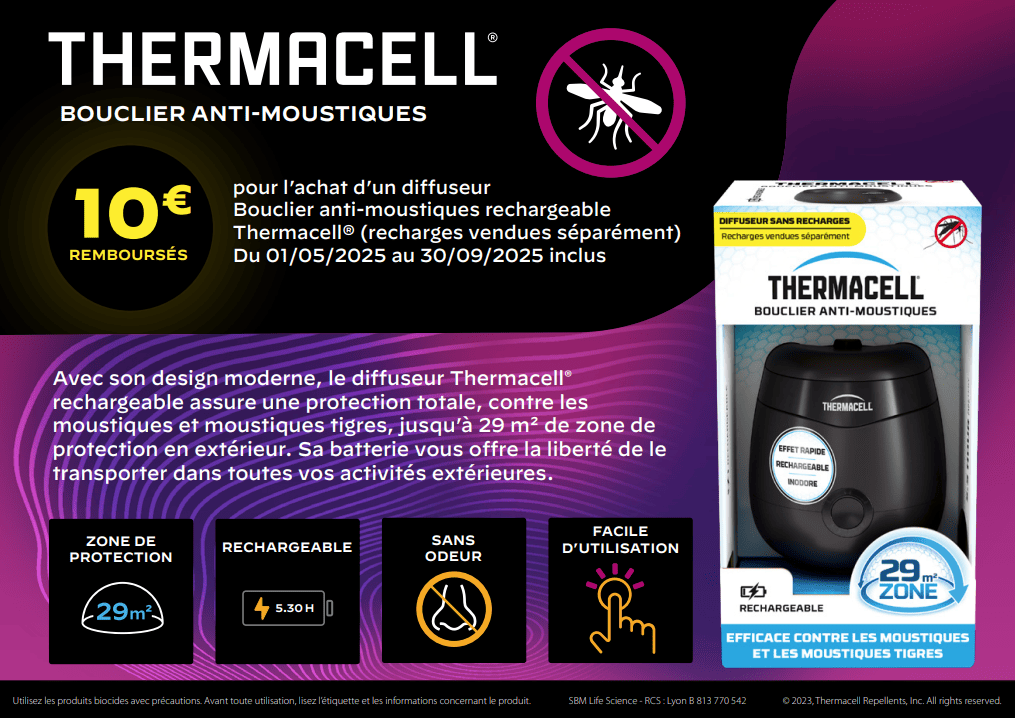 offre de remboursement Thermacell 10€ E55