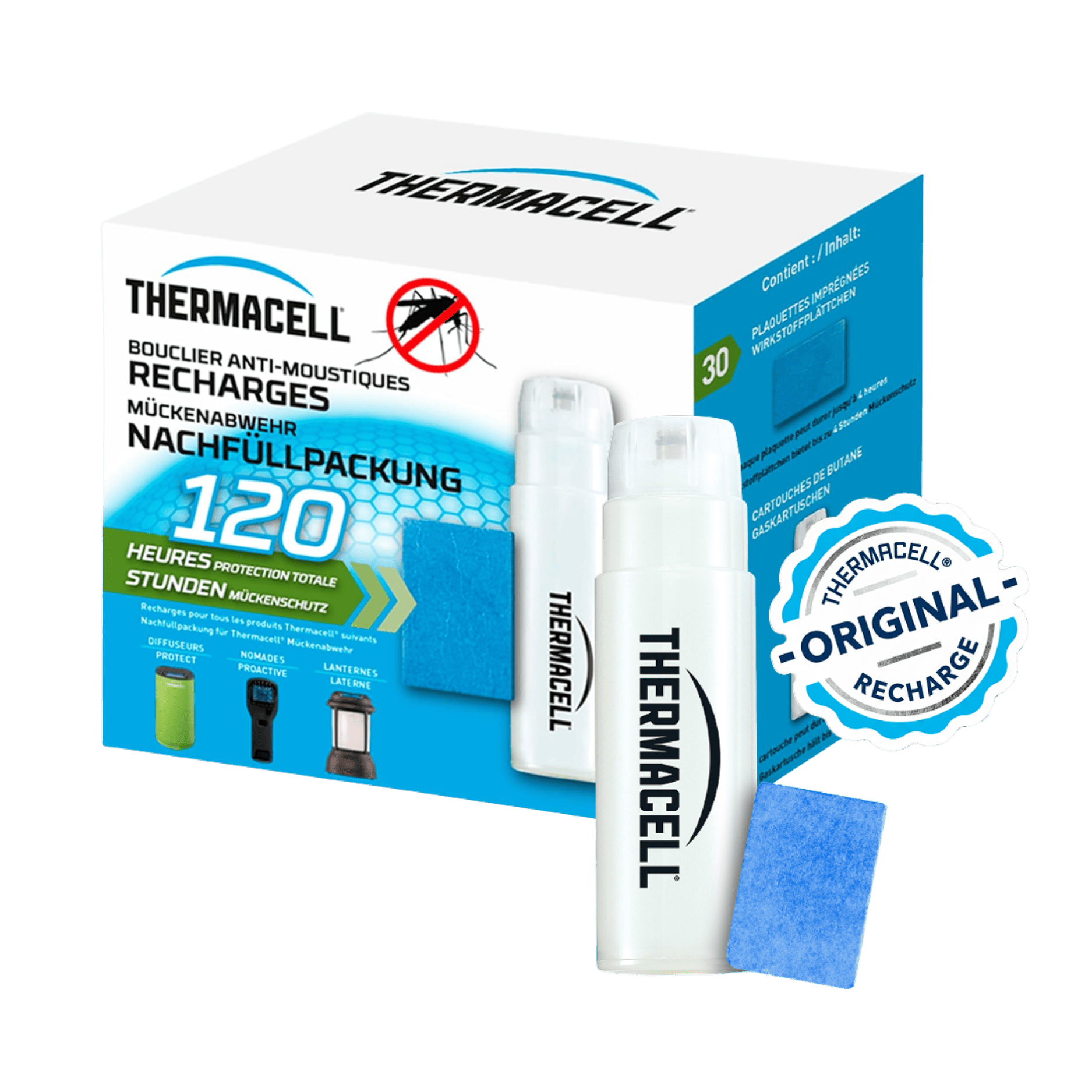 Recharges 120H pour diffuseur et lanterne bouclier anti-moustiques