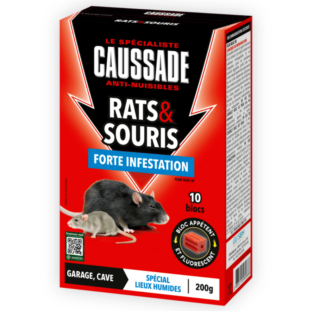 bloc fluorescents pour forte infestation rats et souris CAUSSADE
